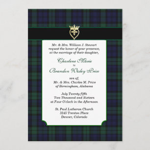 Faire-part de mariage Tartan noir classique
