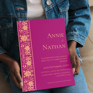 Faire-part de mariage tendance Red and Gold Design