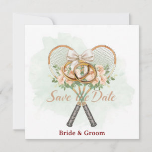 Faire-part de mariage Tennis Save the date