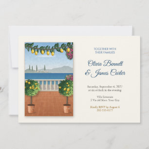 Faire-Part de Mariage Terrasse avec Vue sur la Mer