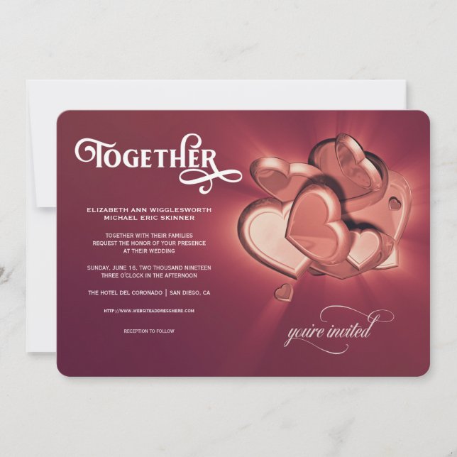 Faire-part de mariage Together (Version 4) (Devant)