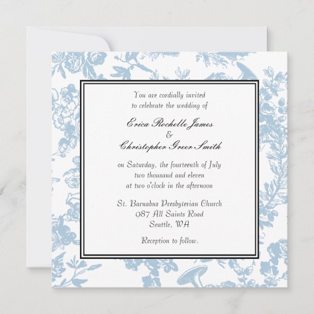 Faire-part de mariage Toile Turquoise (Devant)