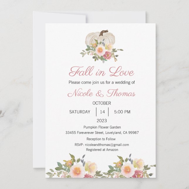 Faire-part de mariage, tomber dans l'amour Mariage (Devant)