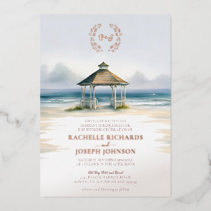 Faire-part de mariage ton sur ton avec ton gazebo