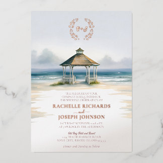 Faire-part de mariage ton sur ton avec ton gazebo