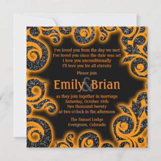 Faire-part de mariage tourbillon de parties scinti