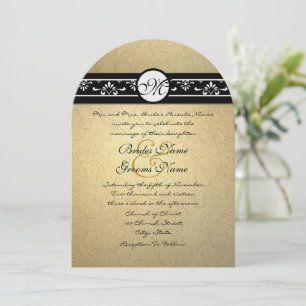 Faire-part de mariage Tourbillons de Damas or