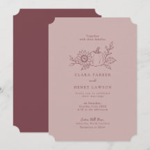 Faire-part de mariage tournesol citrouille rose po
