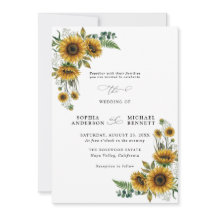 Faire-part de mariage Tournesol Rustique