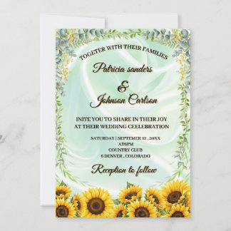 Faire-part de mariage Tournesol & Verdure