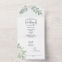 Faire-Part de Mariage Tout-en-un Aquarelle Florale