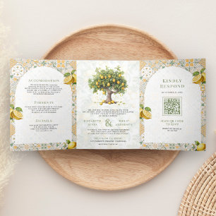 Faire-Part de Mariage Tout en Un Arbre Citron Médi