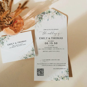 Faire-Part de Mariage Tout en Un au Minimalisme Eu