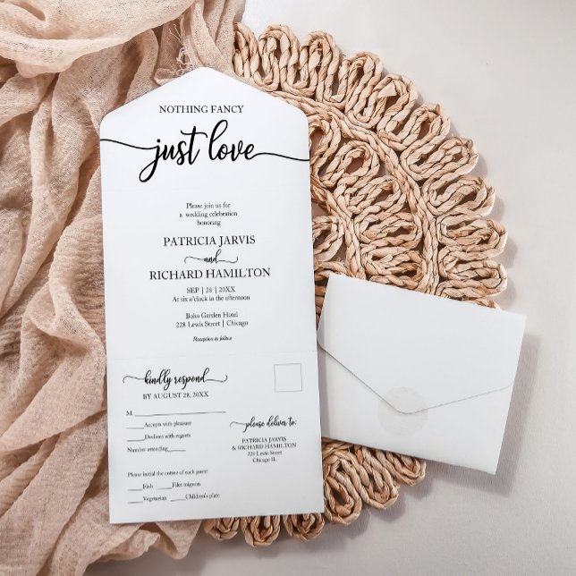 Faire-part de mariage tout-en-un avec carte-répons (Créateur téléchargé)