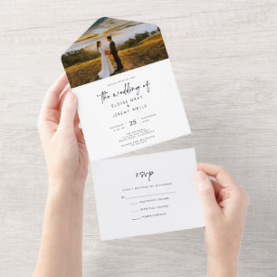 Faire-Part de Mariage Tout en Un Bohème