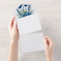 Faire-Part de Mariage Tout-en-Un Botanique 