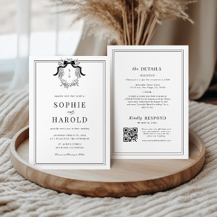 Faire-Part de Mariage Tout en Un Crest Coquette Bo