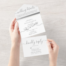 Faire-part de mariage tout-en-un écriture minimali