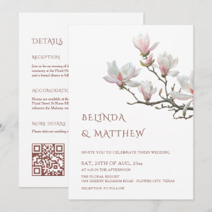 Faire-part de mariage tout-en-un Magnolia Casual