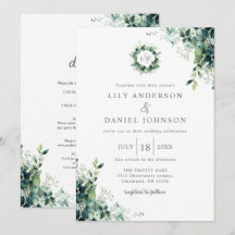 Faire-Part de Mariage Tout en Un Monogramme de Ver