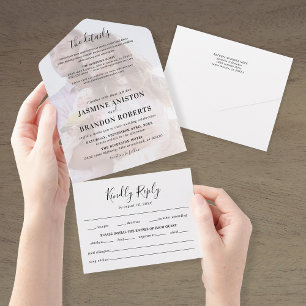 Faire-part de Mariage Tout en Un Photo Noir & Blan