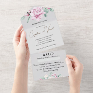 Faire-part de mariage tout-en-un pour adultes sans