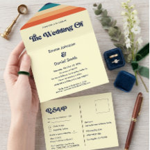 Faire-Part de Mariage Tout-en-Un Vintage Vibes