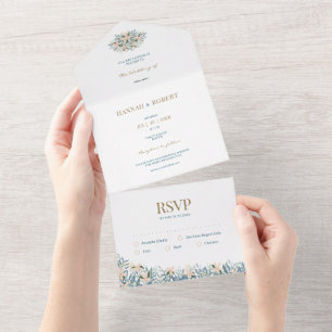 Faire-part de mariage tout-en-un Wildflower RSVP