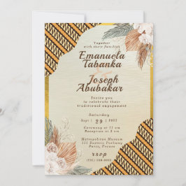 Faire-part de mariage traditionnel orange ivoire