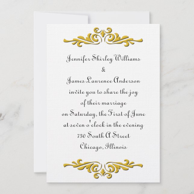 Faire-part de mariage traditionnelle (Devant)