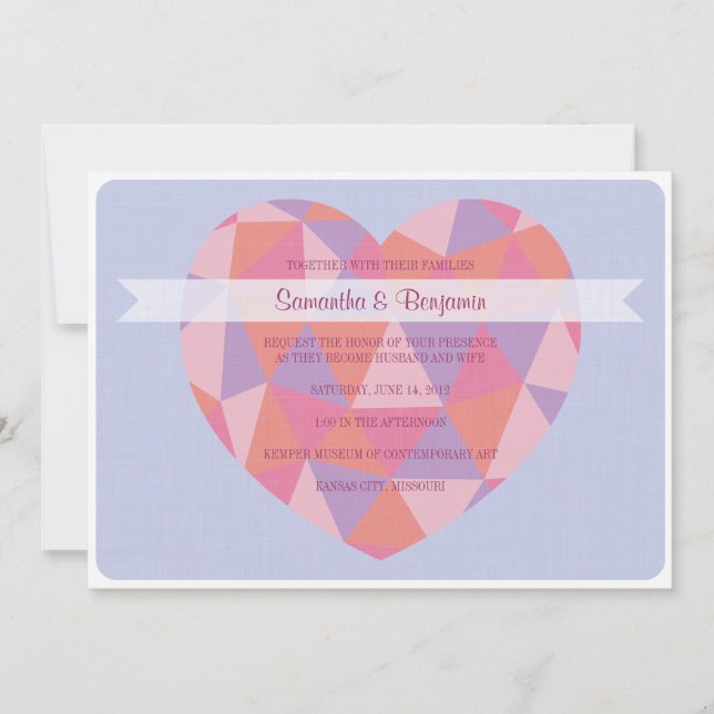 Faire-part de mariage Triangle Heart (Devant)