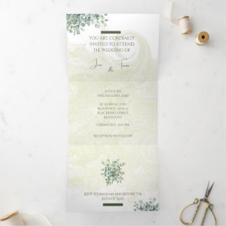 Faire-part de mariage triplé personnalisable