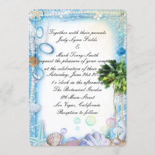Faire-part de mariage Tropical Beach Seashell