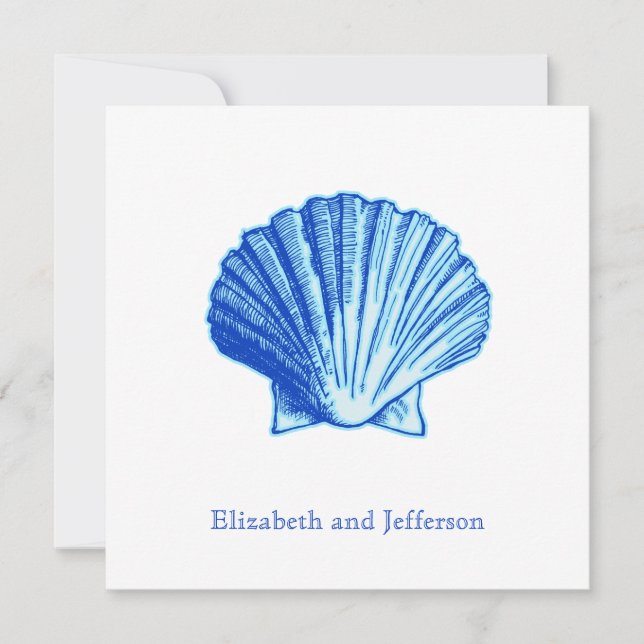 Faire-part de mariage Tropical Bimini Blue Shell (Devant)
