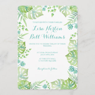 Faire-part de mariage tropical d'aquarelle de