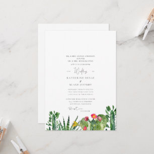 Faire-part de mariage Tropical Succulent Cactus