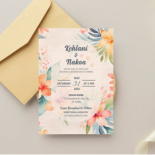 Faire-part de mariage tropicale