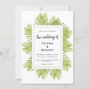 Faire-part de mariage tropicale de palmiers