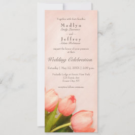 Faire-part de mariage tulipe rose pâle