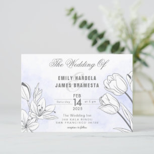 Faire-part de mariage Tulipes aquarelles