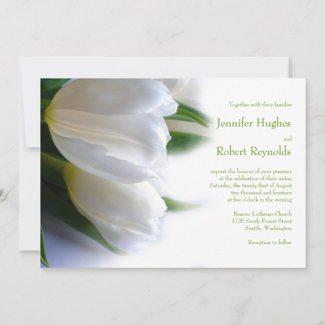 Faire-part de mariage Tulipes blanches (Devant)