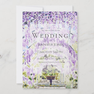 faire-part de mariage tunnel de glycine violette