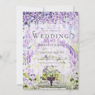 faire-part de mariage tunnel de glycine violette