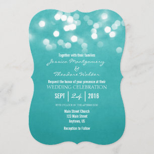 Faire-part de mariage Turquoise de Parties scintil