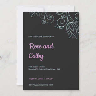 Faire-part de mariage Turquoise moderne