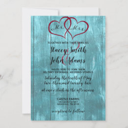 Faire-part de mariage Turquoise rustique