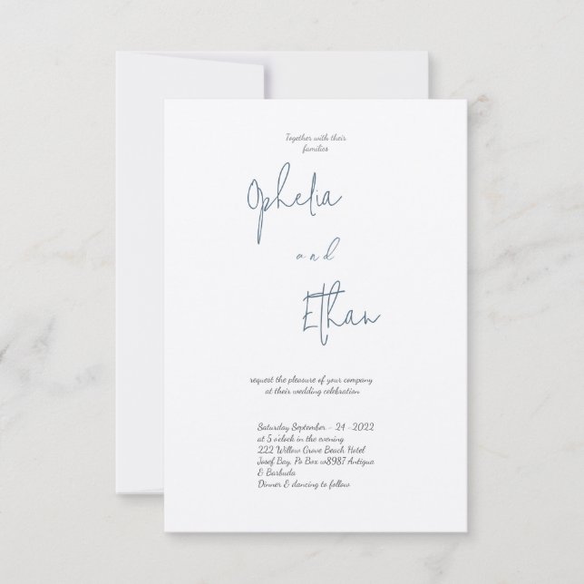 Faire-part de mariage typographique (Devant)