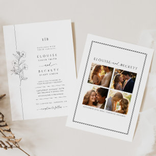 Faire-part de mariage Typographique Moderne Avec P