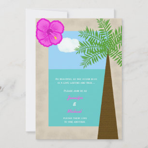 Faire-part de mariage unique sur une plage tropica