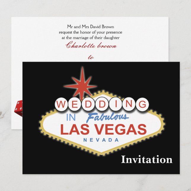 faire-part de mariage vegas (Devant / Derrière)